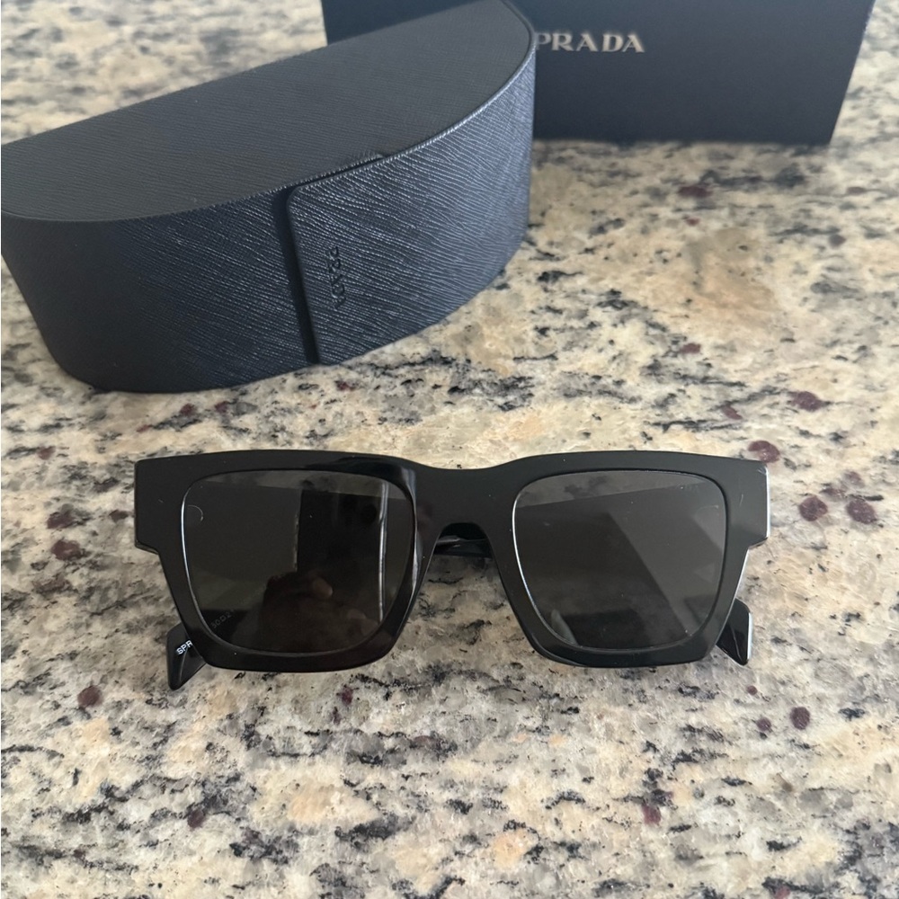 Prada Black Sunglasses with Geometric Frame